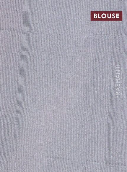 Semi bamboo saree red and grey with allover thread weaves and sequin work pallu