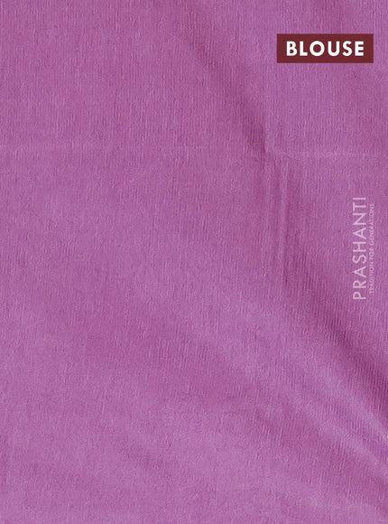 Semi bamboo saree peach pink and lavender with allover thread weaves and sequin work pallu