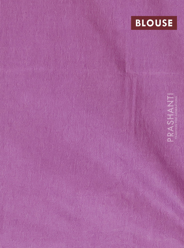 Semi bamboo saree peach pink and lavender with allover thread weaves and sequin work pallu