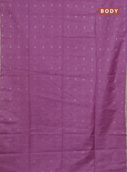 Semi bamboo saree lavender with thread & zari woven buttas and sequin work pallu