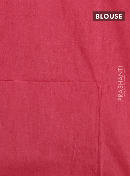 Semi bamboo saree red shade with woven buttas in borderless style