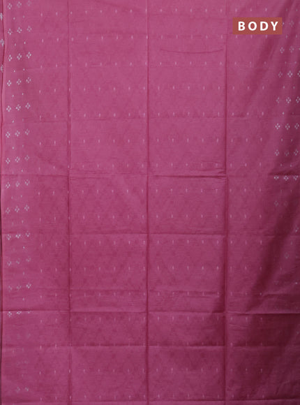 Semi bamboo saree light pink with allover thread weaves and sequin work pallu