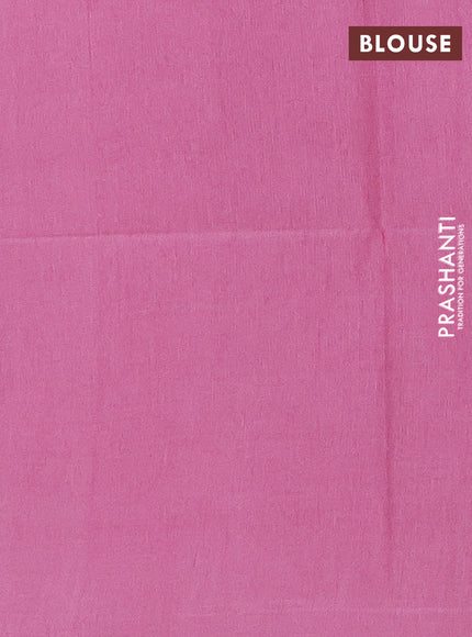 Semi bamboo saree light pink with allover thread weaves and sequin work pallu