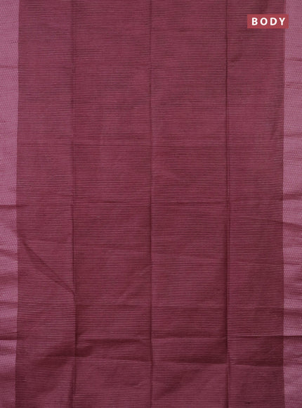 Semi bamboo saree pastel pink with allover stripes pattern and woven border