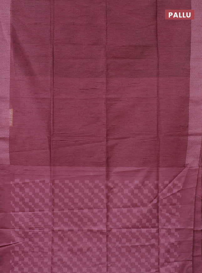 Semi bamboo saree pastel pink with allover stripes pattern and woven border