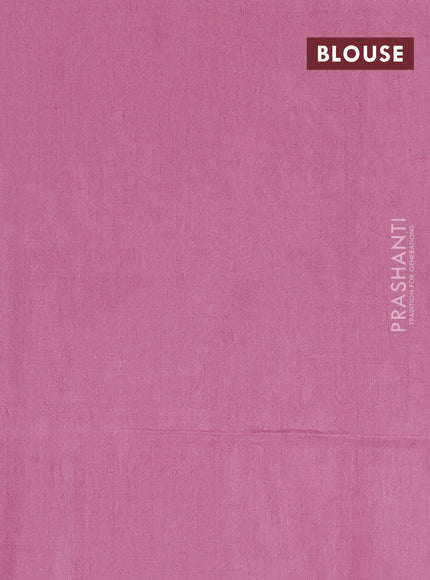 Semi bamboo saree pastel pink with allover stripes pattern and woven border