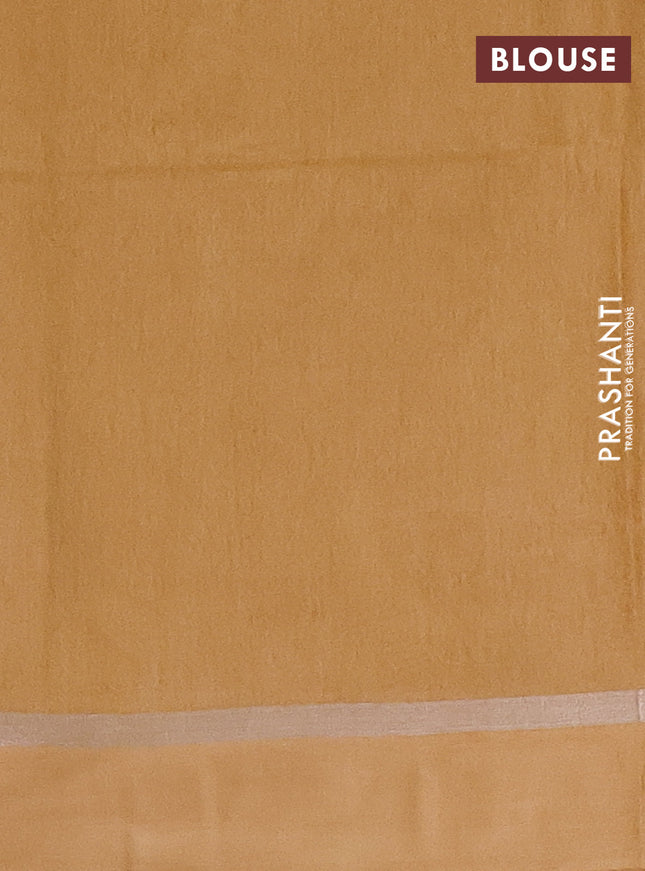 Semi bamboo saree mustard yellow with silver zari woven buttas and zari woven simple border