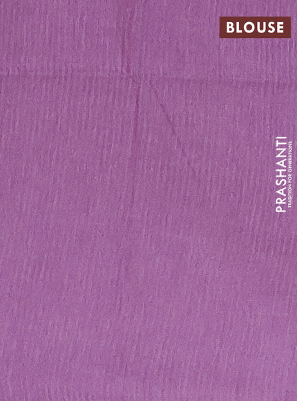 Semi bamboo saree peach pink and lavender with allover thread weaves and simple border