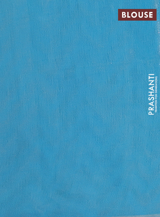 Semi bamboo tissue saree lime yellow and light blue with allover silver zari weaves and zari woven piping border