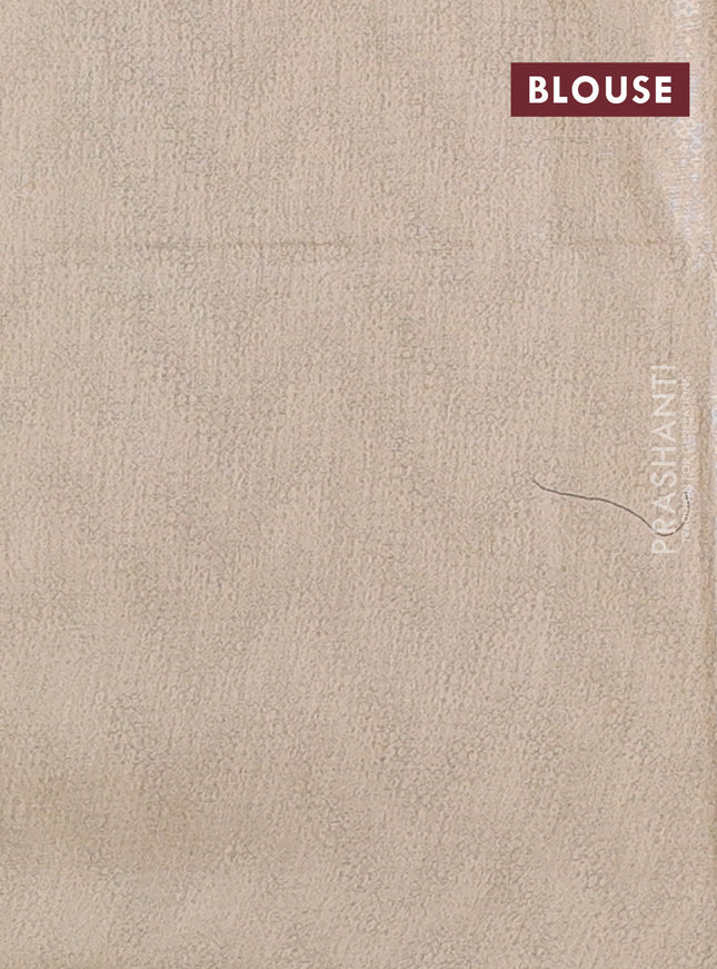 Semi bamboo tissue saree pastel pink and beige with allover silver zari weaves and zari woven piping border