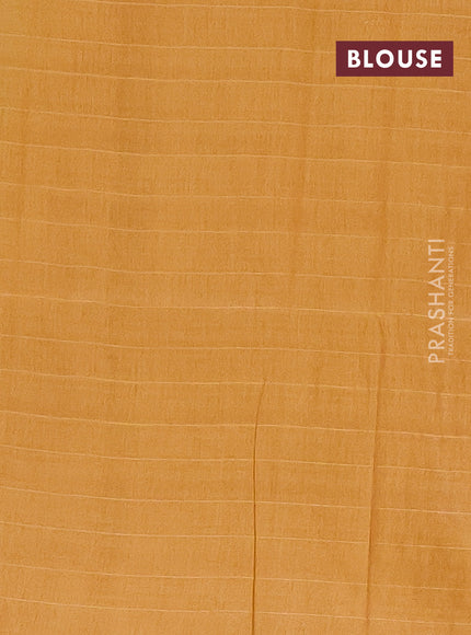 Semi bamboo saree mustard yellow with allover thread weaves in borderless style