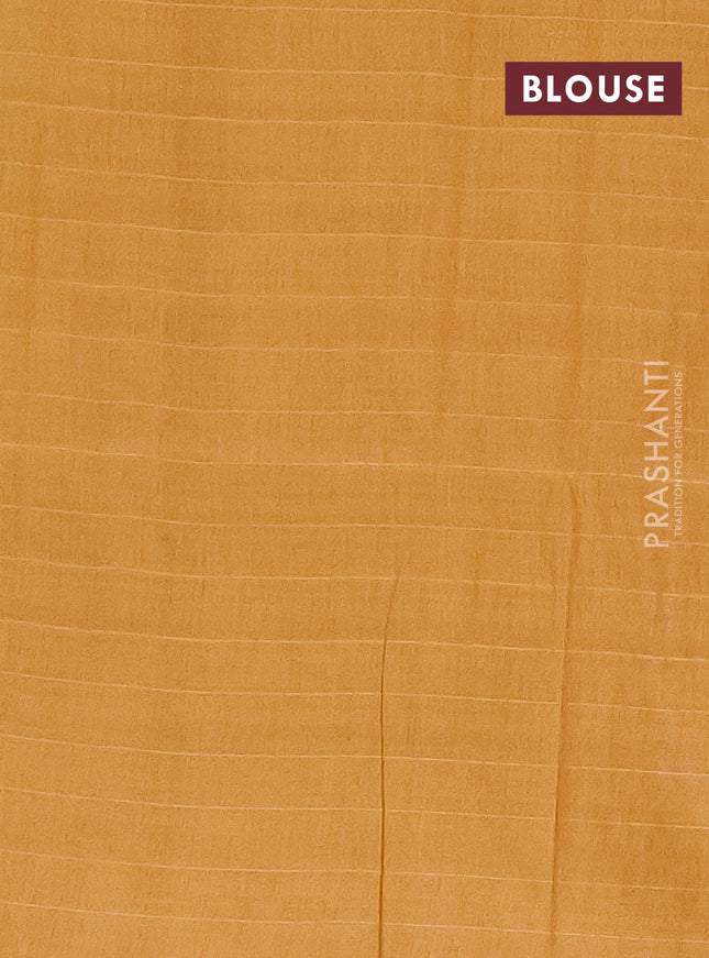 Semi bamboo saree mustard yellow with allover thread weaves in borderless style