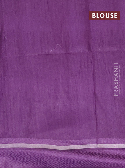 Semi bamboo saree lavender with woven buttas and zari woven simple border