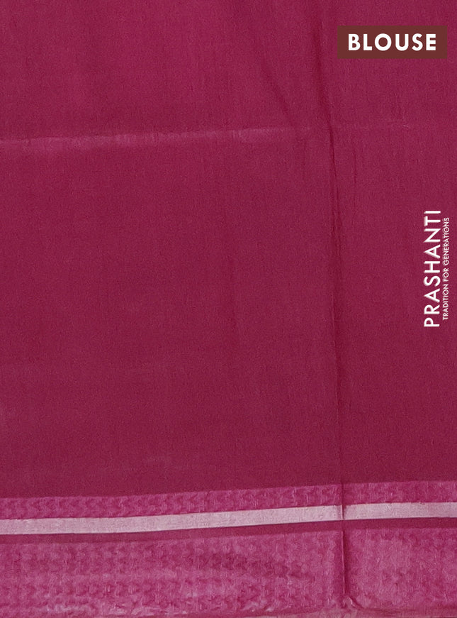 Semi bamboo saree wine shade with woven buttas and zari woven simple border