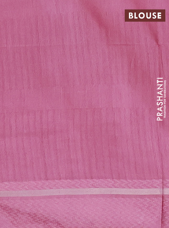 Semi bamboo saree pastel pink with woven buttas and zari woven simple border