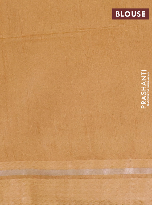 Semi bamboo saree mustard yellow with woven buttas and zari woven simple border