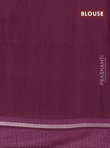 Semi bamboo saree wine shade with woven buttas and zari woven simple border