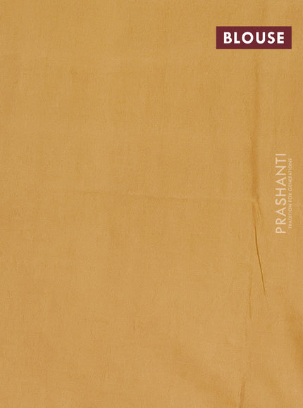 Semi bamboo saree yellow with woven buttas in borderless style