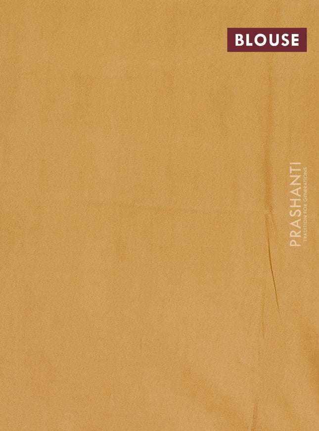 Semi bamboo saree yellow with woven buttas in borderless style