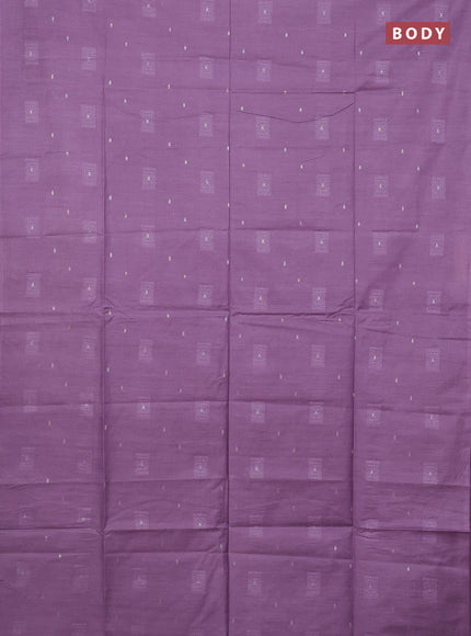 Semi bamboo saree lavender with woven buttas in borderless style