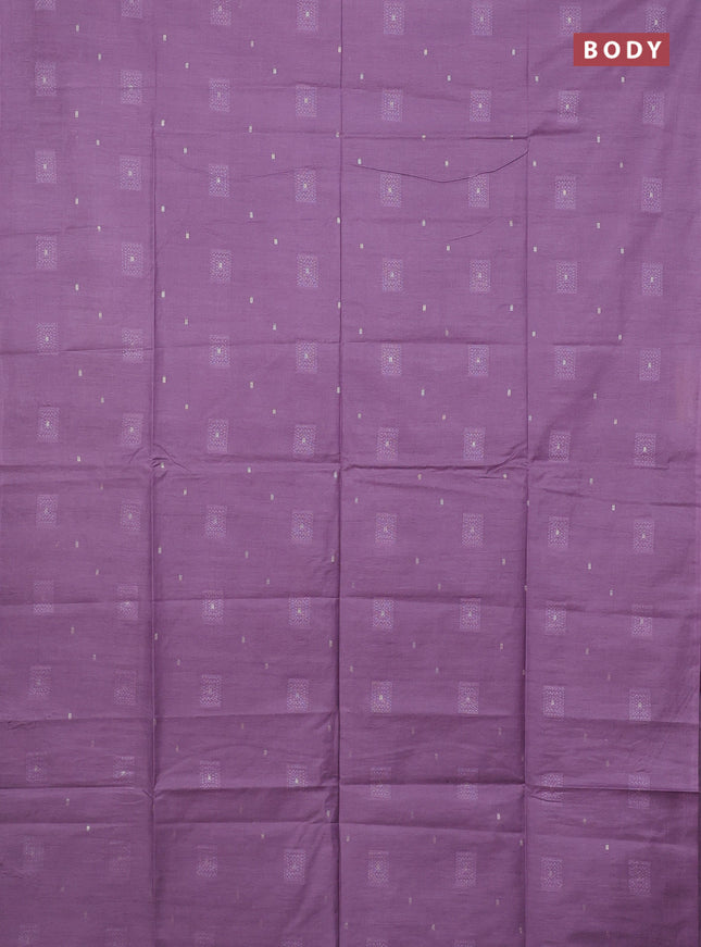 Semi bamboo saree lavender with woven buttas in borderless style