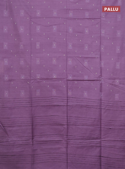 Semi bamboo saree lavender with woven buttas in borderless style