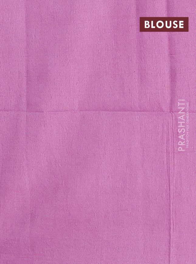 Semi bamboo saree lotus pink with woven buttas in borderless style