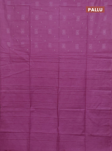 Semi bamboo saree lavender with woven buttas in borderless style