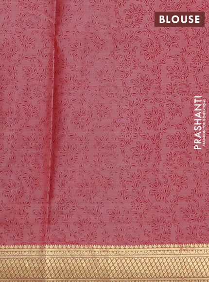 Printed silk saree red shade with allover prints and zari woven border