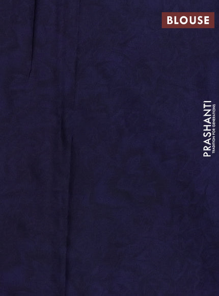 Printed silk saree teal green and blue with allover kalamkari prints and printed border