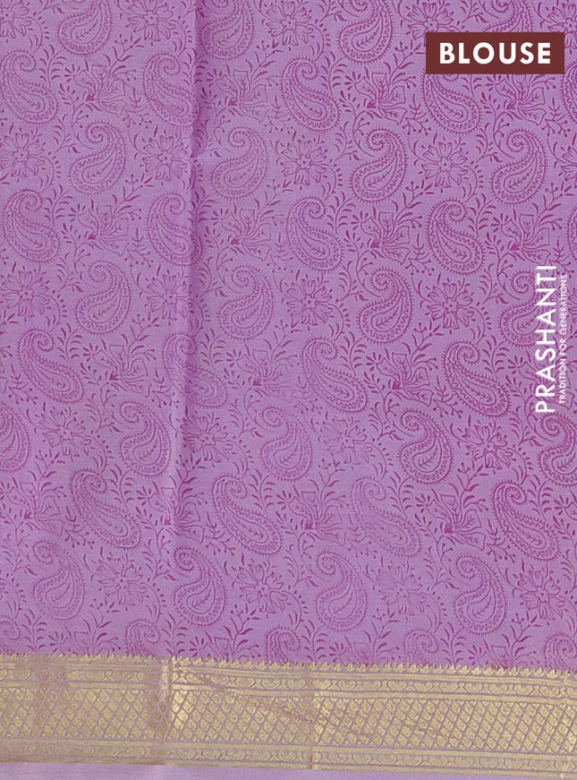 Printed silk saree lotus pink and pink with allover paisley prints and zari woven border