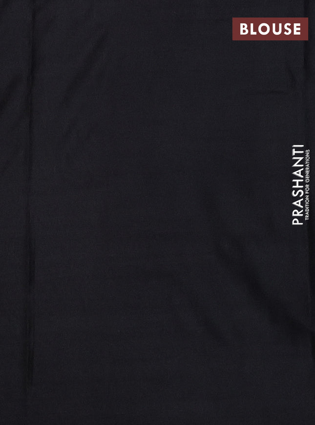 Printed silk saree maroon and black with allover ikat prints and printed border