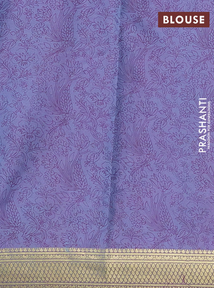 Printed silk saree dual shade of lavender with allover prints and zari woven border