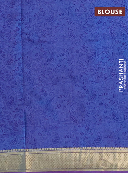 Printed silk saree dual shade of lavender with allover prints and zari woven border
