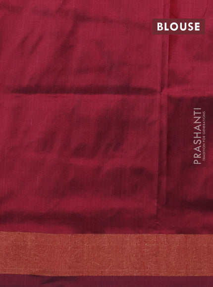 Pochampally silk saree pastel grey and maroon with allover ikat butta weaves and zari woven border