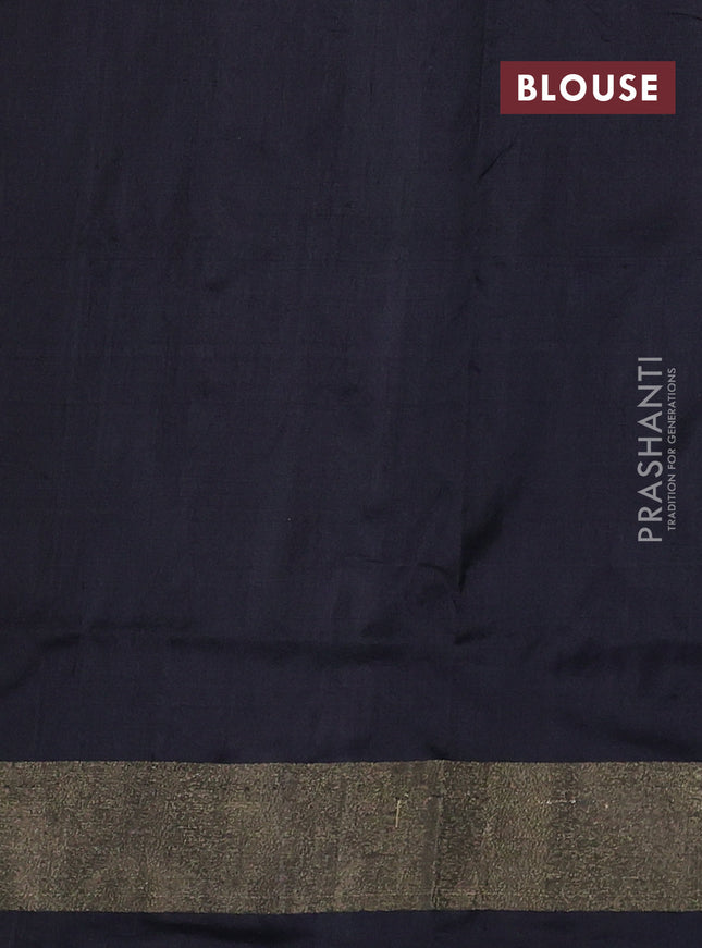 Pochampally silk saree red and black with allover ikat butta weaves and long ikat woven zari border