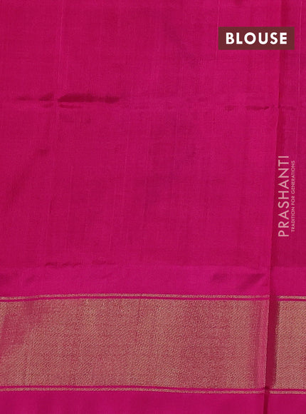 Pochampally silk saree purple shade and pink with allover ikat weaves and zari woven border