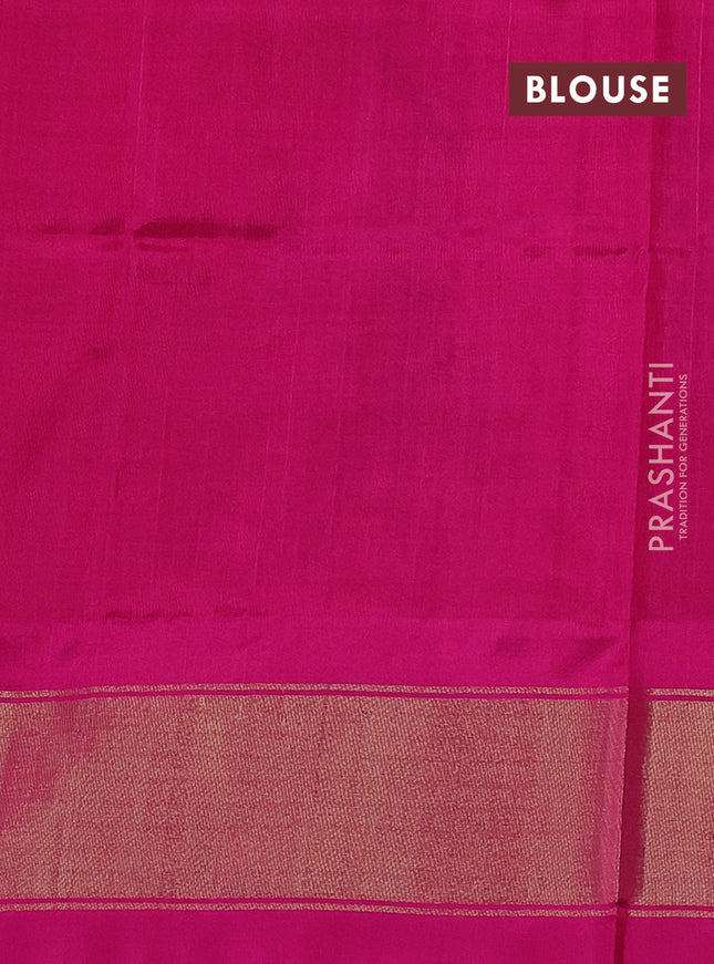 Pochampally silk saree purple shade and pink with allover ikat weaves and zari woven border