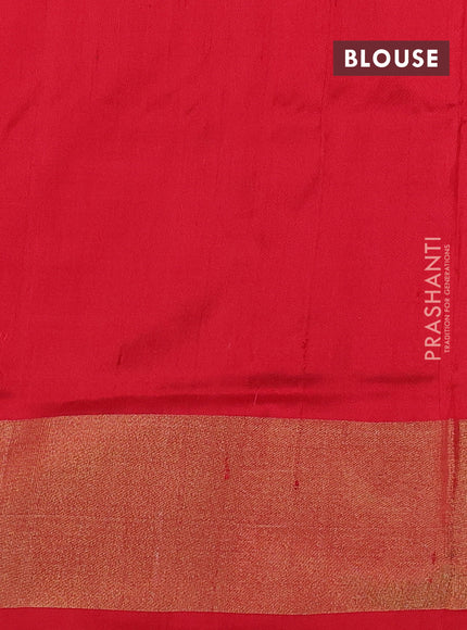 Pochampally silk saree violet and red with allover ikat weaves and zari woven border