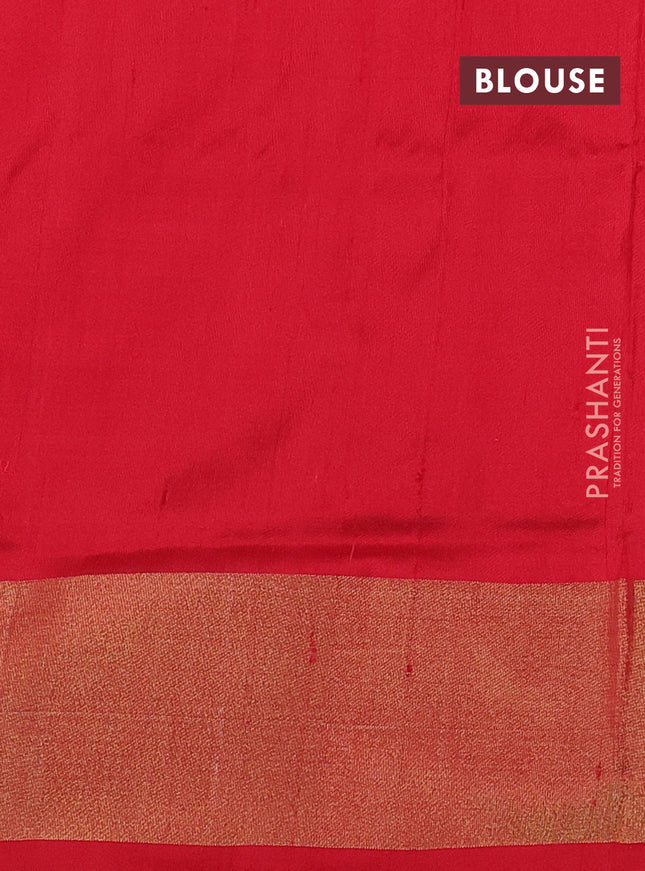 Pochampally silk saree violet and red with allover ikat weaves and zari woven border