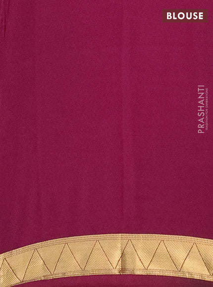 Semi mysore silk saree deep purple and light pink with half & half style and long kalamkari printed border