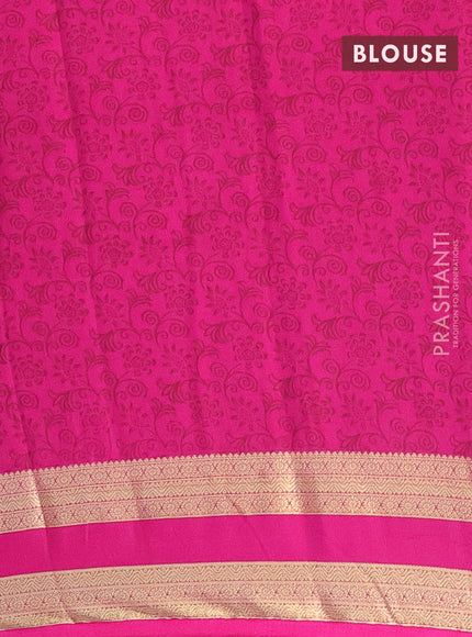 Semi mysore silk saree light pink and pink with allover prints and rettapet zari woven border