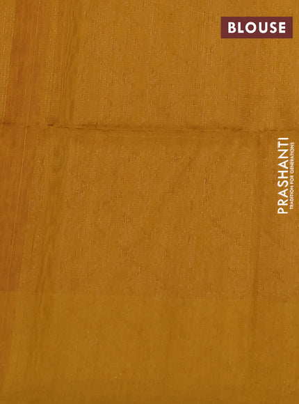 Kora silk cotton saree wine shade and mustard yellow with allover thread & zari buttas and zari woven butta border