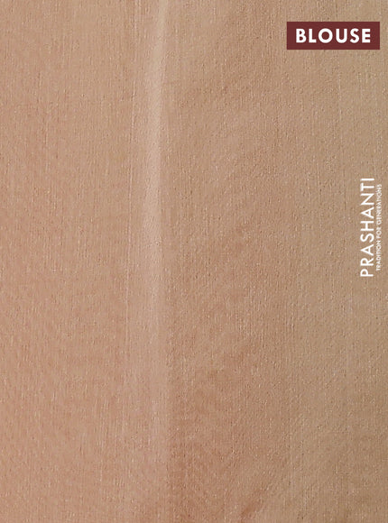 Kora silk cotton saree pink and sandal with thread woven floral buttas and simpl border