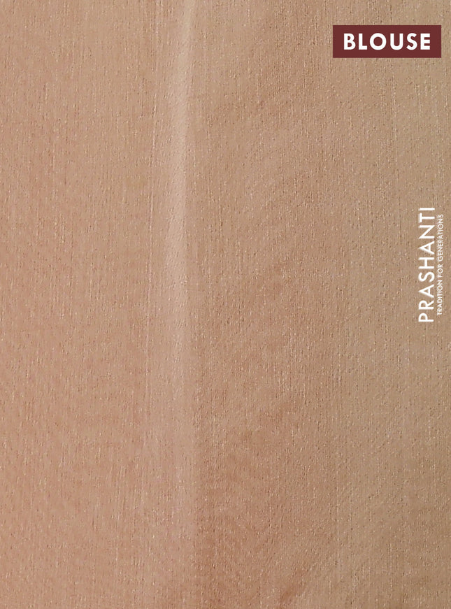 Kora silk cotton saree pink and sandal with thread woven floral buttas and simpl border