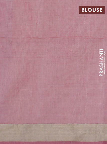 Kora silk cotton saree cream and dual shade of pink with thread & zari woven floral buttas and zari woven border