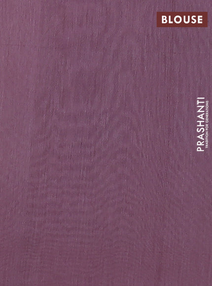 Kora silk cotton saree grey shade and pastel maroon with zari woven buttas and piping border