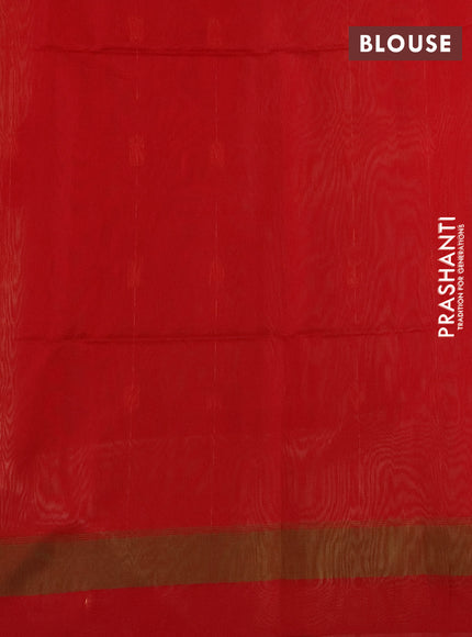 Kora silk cotton saree beige and red with zari woven buttas and zari woven butta border