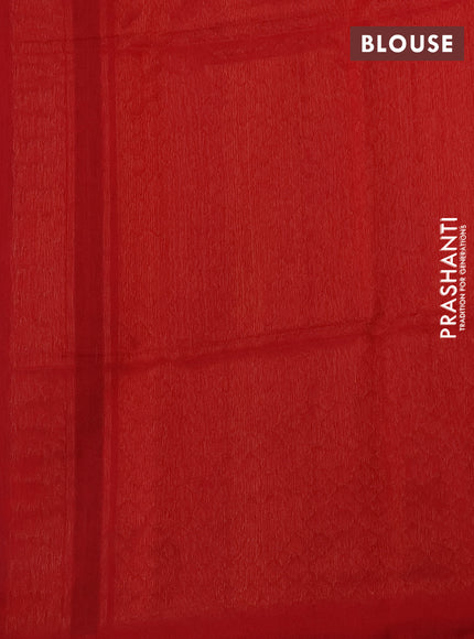 Kora silk cotton saree dark peacock blue and maroon with thread & zari weaves and simple border