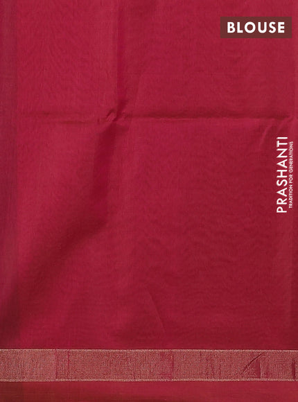 Kora silk cotton saree deep maroon and pink with zari woven buttas and zari woven border